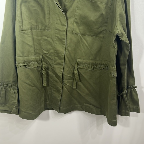 J.Jill Green Ruffle Trim Utility Jacket size 2X. NWT. - Picture 3 of 13